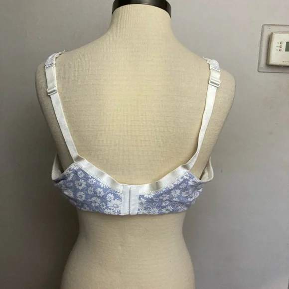 1-25 Avenue Body Cotton Bra Unlined Underwire Floral 40DD - Picture 3 of 4